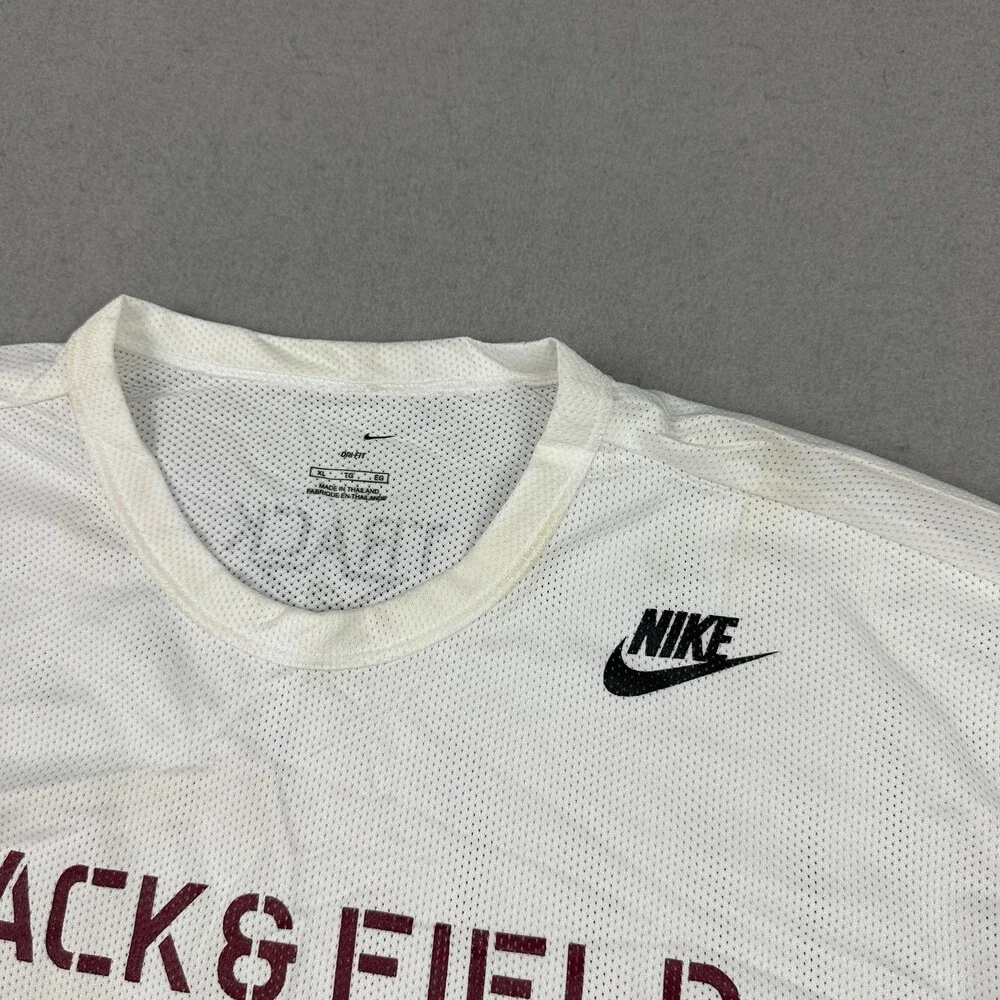 Nike Shirt Men Extra Large White Track & Field Dri-Fit Mesh Star Logo Running *